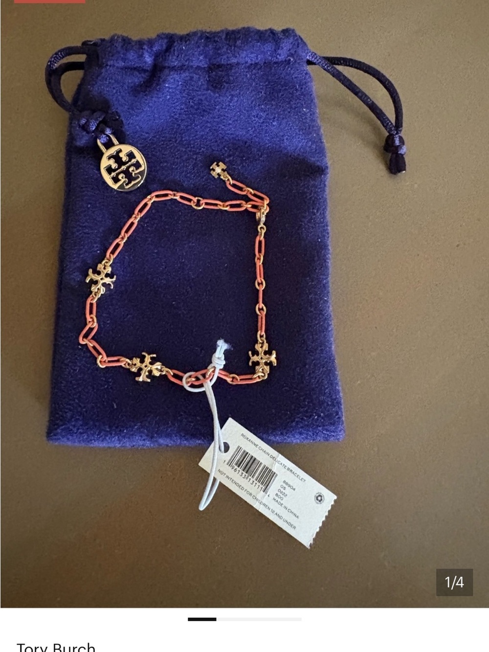 TORY BURCH
Roxanne Chain Bracelet in 18kt Gold-plated Brass nwt - Picture 6 of 7